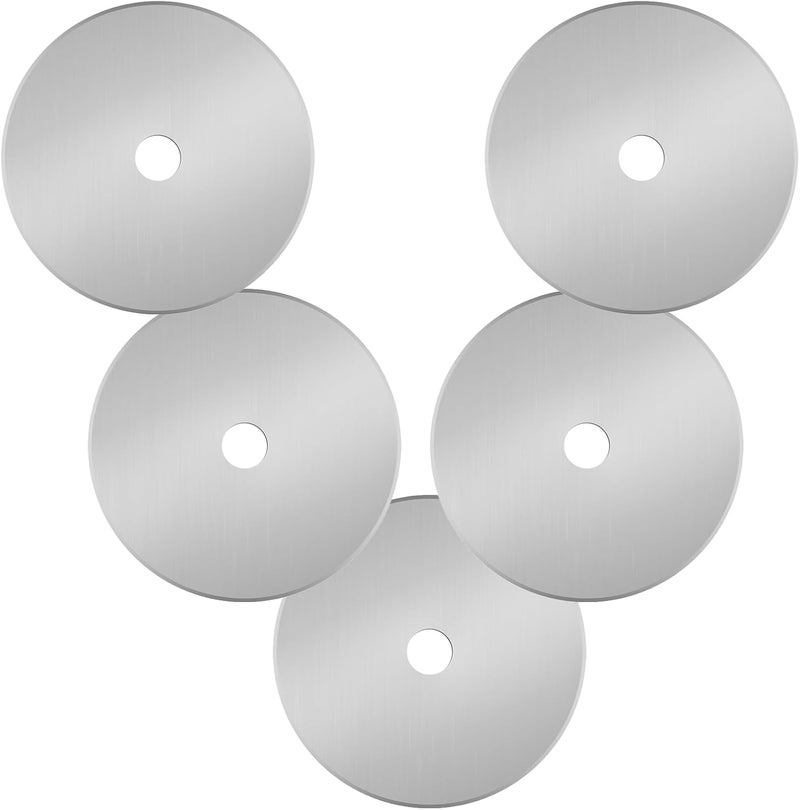 KAMSANG 60mm Rotary Cutter Blades,5-Pack Replacement Blades Fits Fiskars,OLFA,Martelli,Dremel,Truecut,DAFA,Fabric Cutting Blades Refill for Quilting Scrapbooking Sewing Arts &Crafts, SKS-7 - Image 1